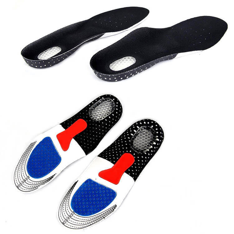 Cushion Gel Shoe Inserts Arch Support Black Insoles for Female and Male