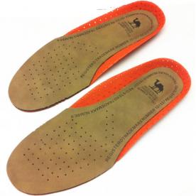 Camel Leather Shoe Insoles EVA Shoe Insert for Sports Brown