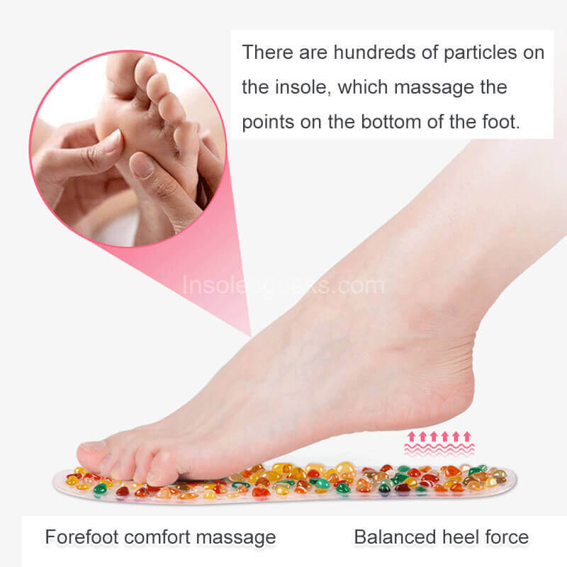 Natural Agate Gel Insoles Foot Massage Shoe Inserts Pad